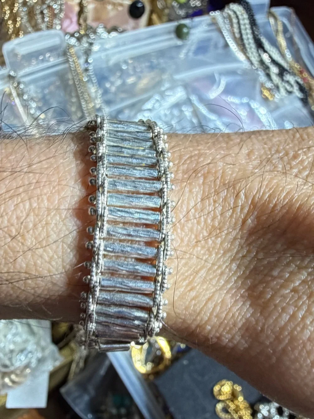 Vintage Silver-Tone Bracelet 8”
